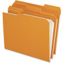Pendaflex 1/3 Tab Cut Letter Recycled Top Tab File Folder - 8 1/2" x 11" - Top Tab Location - Assorted Tab Position - 11 pt. - Orange