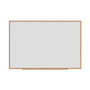 Universal Deluxe Melamine Dry Erase Board, 72 x 48, Melamine White Surface, Oak Fiberboard Frame (UNV43621) View Product Image