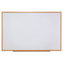 Universal Deluxe Melamine Dry Erase Board, 72 x 48, Melamine White Surface, Oak Fiberboard Frame (UNV43621) View Product Image