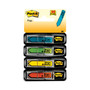 Post-it Flags Arrow Message 0.5" Page Flags, Sign and Date, 4 Primary Colors, 20 Flags/Dispenser, 4 Dispensers/Pack