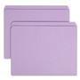 Smead Reinforced Top Tab Colored File Folders, Straight Tabs, Letter Size, 0.75" Expansion, Lavender, 100/Box