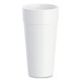 Dart Foam Drink Cups, Hot/Cold, 24 oz, White, 25/Bag, 20 Bags/Carton (DCC24J16) View Product Image