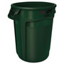 Rubbermaid Commercial Vented Round Brute Container, 32 gal, Plastic, Dark Green (RCP2632DGR) View Product Image