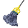 Rubbermaid Commercial Super Stitch Blend Mop Head, Medium, Cotton/Synthetic, Blue, 6/Carton RCPD252BLU