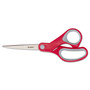 Scotch Multi-Purpose Scissors, 8" Long, 3.38" Cut Length, Straight Gray/Red Handle