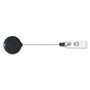 Advantus Swivel-Back Retractable ID Card Reel, 30" Extension, Black, 12/Pack