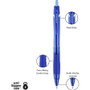 uniball Jetstream Elements Hybrid Gel Pen, Retractable, Medium 1 mm, Blue Ink, Translucent Blue/Blue Barrel, Dozen