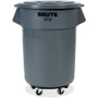 Rubbermaid Commercial BRUTE Self-Draining Flat Top Lids for 55 gal Round BRUTE Containers, 26.75" Diameter, Gray (RCP265400GY) View Product Image