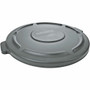 Rubbermaid Commercial Brute 55-Gallon Container Lid - Round - 29.1" Diameter - Plastic, High-density Polyethylene (HDPE) - Gray