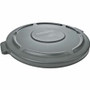 Rubbermaid Commercial Brute 55-Gallon Container Lid - Round - 29.1" Diameter - Plastic, High-density Polyethylene (HDPE) - Gray