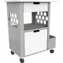Safco Mobile Storage Cart, Metal, 2 Shelves, 2 Drawers, 1 Bin, 150 lb Capacity, 28" x 20" x 33.5", White (SAF5202WH) View Product Image