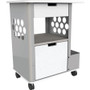 Safco Mobile Storage Cart, Metal, 2 Shelves, 2 Drawers, 1 Bin, 150 lb Capacity, 28" x 20" x 33.5", White