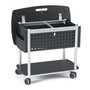 Safco Scoot Mobile File, Metal, 2 Shelves, 2 Bins, 29.75" x 18.75" x 27", Black/Silver