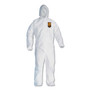 KleenGuard A30 Elastic-Back and Cuff Hooded Coveralls, 2X-Large, White, 25/Carton