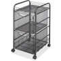 Safco Onyx Double Mesh Mobile File Cart - 2 Shelf - 2 Drawer - 4 Casters - 1.50" Caster Size - 15.75" Width x 17" Depth x 27" Height