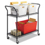 Safco Wire Utility Cart, Metal, 2 Shelves, 400 lb Capacity, 43.75" x 19.25" x 40.5", Black (SAF5337BL) View Product Image