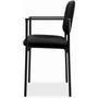 HON VL616 Stacking Guest Chair with Arms, Fabric Upholstery, 23.25" x 21" x 32.75", Black Seat, Black Back, Black Base