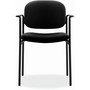 HON VL616 Stacking Guest Chair with Arms, Fabric Upholstery, 23.25" x 21" x 32.75", Black Seat, Black Back, Black Base
