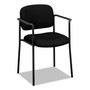 HON VL616 Stacking Guest Chair with Arms, Fabric Upholstery, 23.25" x 21" x 32.75", Black Seat, Black Back, Black Base