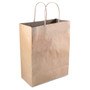 COSCO Premium Shopping Bag, Natural Twisted-Paper Handles, 8" x 4" x 10.25", Brown, 50/Box