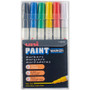 uni-Paint Permanent Marker, Fine Bullet Tip, Assorted Colors, 6/Set