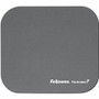 Fellowes Microban Mouse Pad - 8" Height x 9" Width x 0.13" Depth - Graphite - Rubber - Wear Resistant, Tear Resistant, Scratch Resistant, Skid Proof