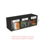 deflecto Tilt Bin Interlocking Multi-Bin Storage Organizer, 3 Sections, 23.63" x 7.75" x 9.5", Black/Clear Product Image 