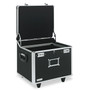 Vaultz Locking Mobile File Chest, Letter/Legal Files, 17.5" x 15.5" x 14.5", Black/Chrome