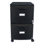 Storex Two-Drawer Mobile Filing Cabinet, 2 Legal/Letter-Size File Drawers, Black, 14.75" x 18.25" x 26" (STX61312B01C) View Product Image