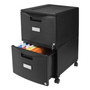 Storex Two-Drawer Mobile Filing Cabinet, 2 Legal/Letter-Size File Drawers, Black, 14.75" x 18.25" x 26" (STX61312B01C) View Product Image