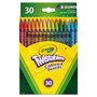 Crayola Twistables Colored Pencils, 2 mm, 2B, Assorted Lead and Barrel Colors, 30/Pack