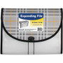 C-Line Letter Expanding File - 8 1/2" x 11" - 1 1/2" Expansion - 13 Pocket(s) - Polypropylene, Plaid - Durable, Archival-safe, Elastic Closure