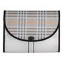 C-Line Plaid Design Expanding Files, 1.5" Expansion, 13 Sections, Cord/Hook Closure, 1/6-Cut Tabs, Letter Size, Gray Plaid