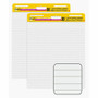 Post-it Super Sticky Easel Pad - 30 Sheets - Ruled Front Ruling x 25" Width x 30" Length - Self-stick, Resist Bleed-through, Handle, Sturdy Backcard, Universal Slot, Repositionable, Adhesive Backing