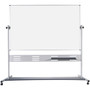 MasterVision Magnetic Dry Erase 2-sided Easel - 72" (6 ft) Width x 48" (4 ft) Height - White Lacquered Steel Surface - Silver Aluminum Frame - Rectangle - Portable