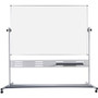 MasterVision Magnetic Dry Erase 2-sided Easel - 72" (6 ft) Width x 48" (4 ft) Height - White Lacquered Steel Surface - Silver Aluminum Frame - Rectangle - Portable