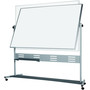 MasterVision Revolver Easel, Horizontal Orientation, 70.8" x 47.2", White Surface, Satin Aluminum Frame