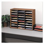 Fellowes Literature Organizer, 24 Letter Compartments, 29 x 11.88 x 23.44, Medium Oak