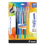 Pilot FriXion ColorSticks Erasable Gel Pen, Stick, Fine 0.7 mm, Assorted Ink and Barrel Colors, 10/Pack PIL32456