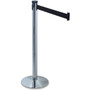 Tatco Adjusta-Tape Crowd Control Stanchion Base Only, Polished Aluminum, 14" Diameter, Silver, 2/Box (TCO11501)