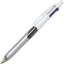 BIC 4-Color 3 + 1 Ballpoint Pen/Pencil, Retractable, Medium 1 mm Pen/0.7 mm Pencil, Black/Blue/Red Ink, Gray/White Barrel