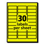 Avery High-Visibility Permanent Laser ID Labels, 1 x 2.63, Neon Yellow, 750/Pack