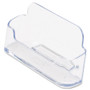 deflecto Horizontal Business Card Holder, Holds 50 Cards, 3.88 x 1.38 x 1.81, Plastic, Clear