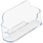 deflecto Horizontal Business Card Holder, Holds 50 Cards, 3.88 x 1.38 x 1.81, Plastic, Clear