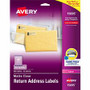 Avery Easy Peel Return Address Labels - 21/32" Width x 1 3/4" Length - Permanent Adhesive - Rectangle - Laser - Matte Clear