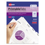 Avery Printable Plastic Tabs with Repositionable Adhesive, 1/5-Cut, White, 1.75" Wide, 80/Pack