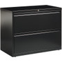 Lorell Fortress Series Lateral File - 36" Width x 18.6" Depth x 28.1" Height - 2 x Drawer(s) for File - Letter, Legal, A4 - Lateral - Leveling Glide, Label Holder, Ball-bearing Suspension, Interlocking
