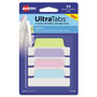 Avery Ultra Tabs Repositionable Tabs, Margin Tabs: 2.5" x 1", 1/5-Cut, Assorted Pastel Colors, 24/Pack