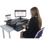 Victor High Rise Height Adjustable Standing Desk with Keyboard Tray, 36" x 31.25" x 5.25" to 20", Gray/Black