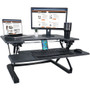 Victor High Rise Height Adjustable Standing Desk with Keyboard Tray, 36" x 31.25" x 5.25" to 20", Gray/Black